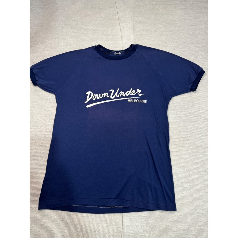 Vintage Down Under Melbourne Ringer Tee Navy Blue Raglan Sleeve Graphic T-Shirt